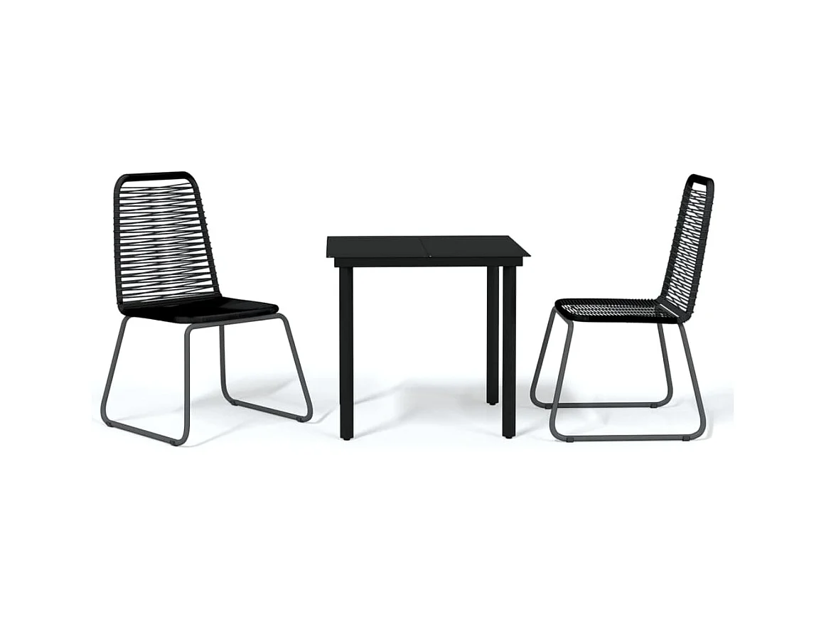 Rylir  Ensemble à manger de jardin 3 pcs Noir