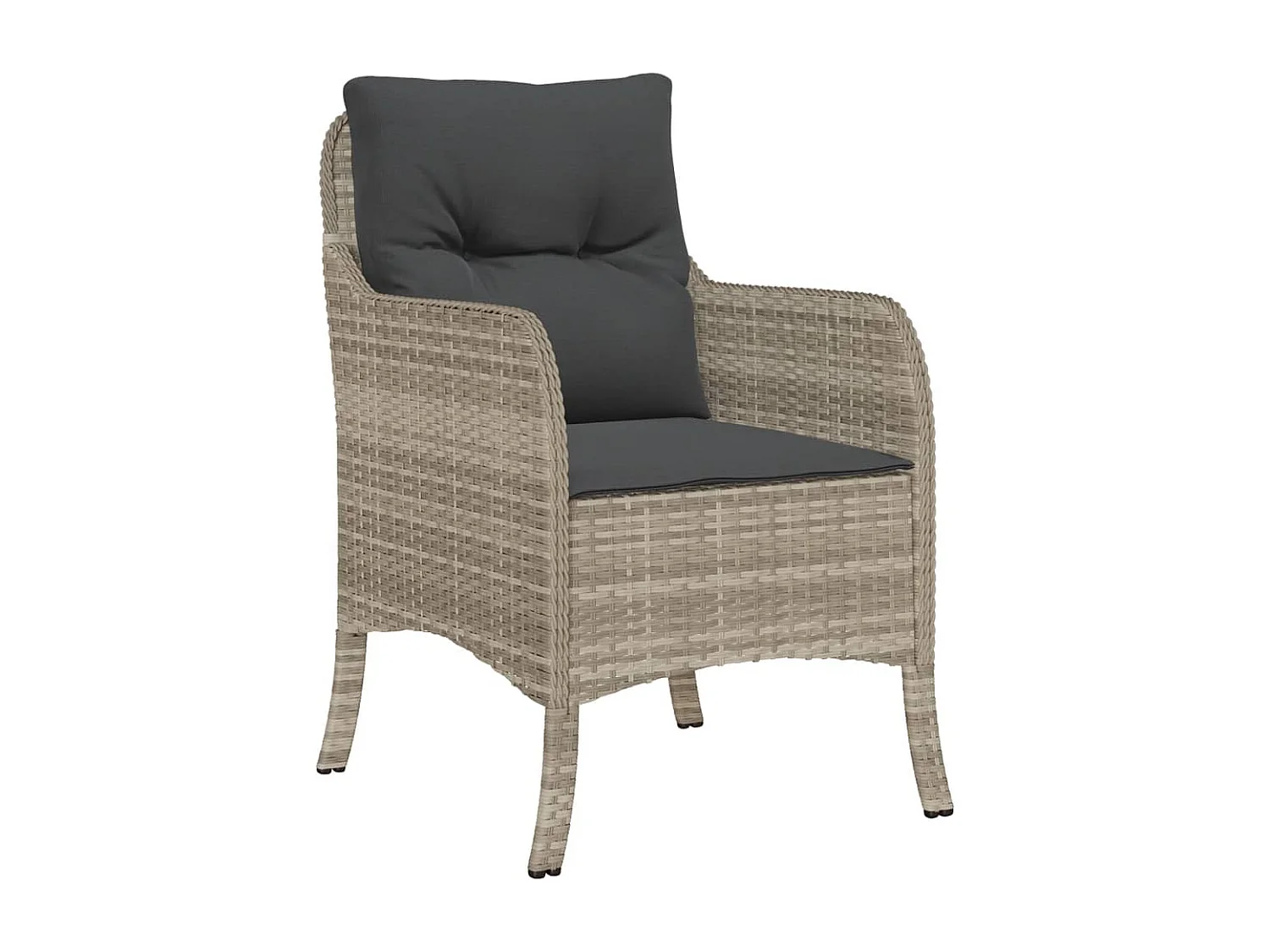 Phelindra  Ensemble à manger de jardin 3pcs coussins gris clair poly rotin