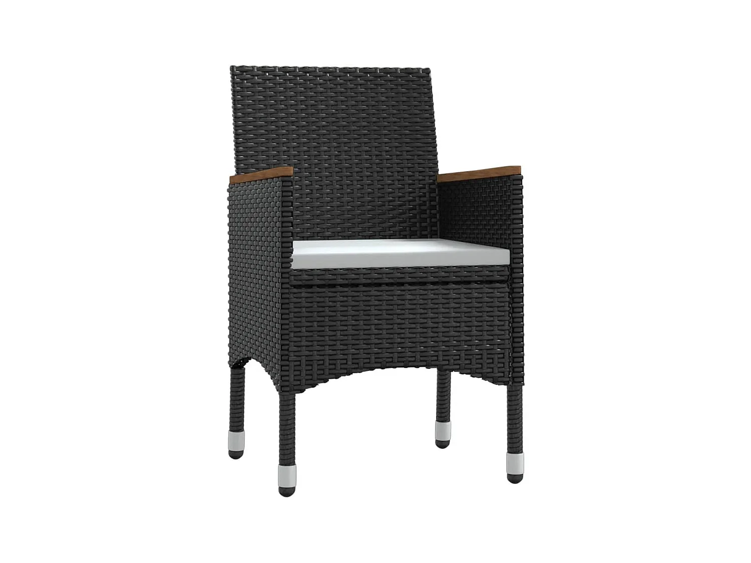 Union  Juego de comedor de jardín 9 piezas con cojines negro