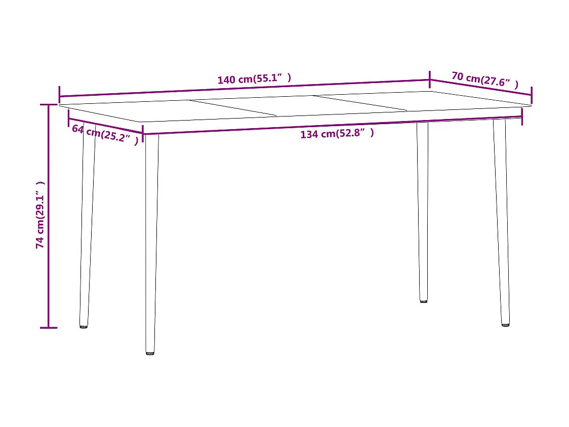 Lucie-Rose  Ensemble à manger de jardin 5 pcs Noir