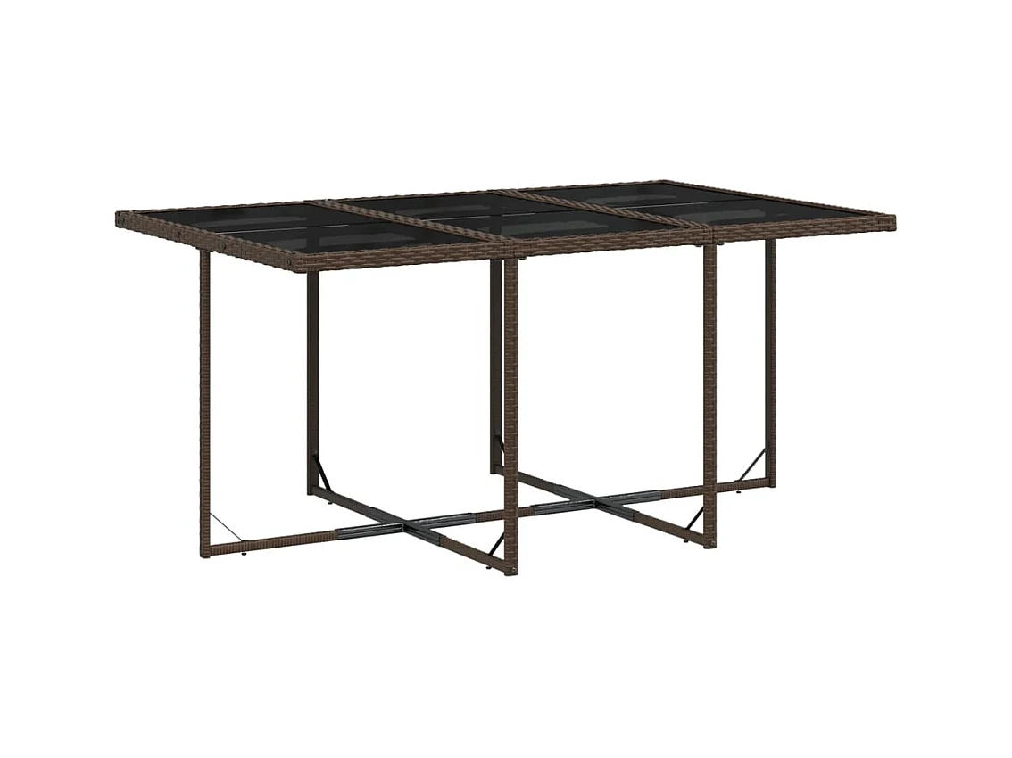 Xeli  Ensemble à manger de jardin et coussins 11 pcs marron rotin