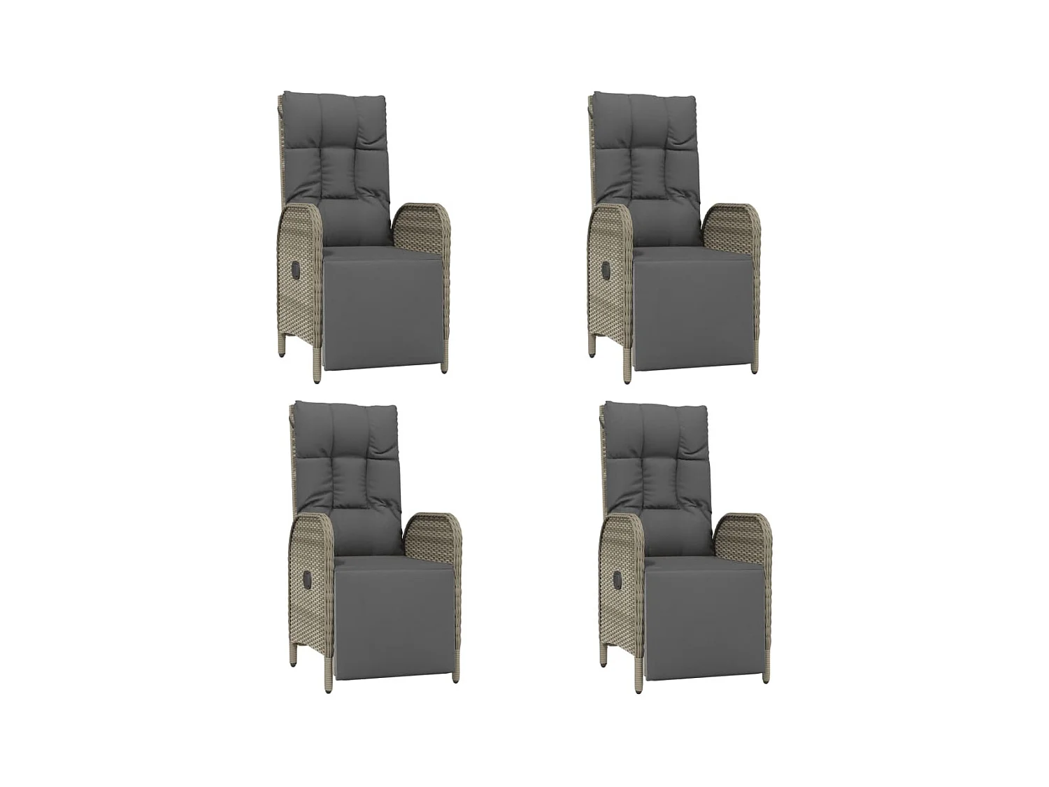 Addison  Ensemble à manger de jardin 5 pcs coussins gris résine tressée