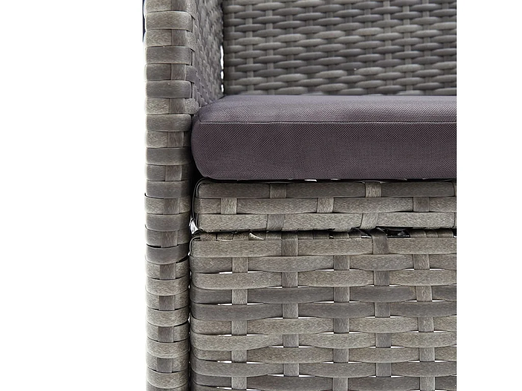 Frynjal  Ensemble à manger de jardin et coussins 5pcs Gris/noir