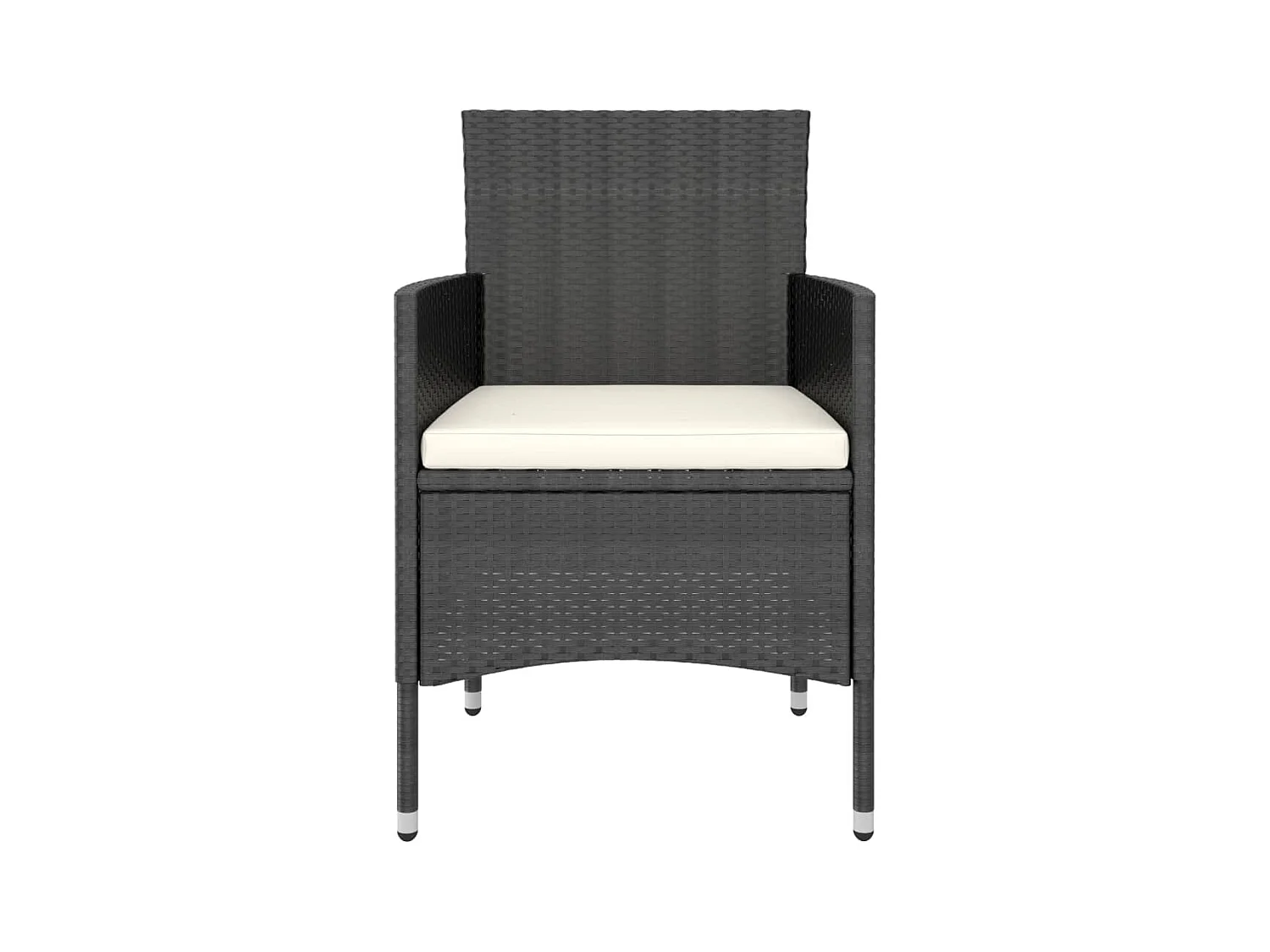 Mila  Ensemble à manger de jardin 5 pcs Résine tressée et acacia Noir