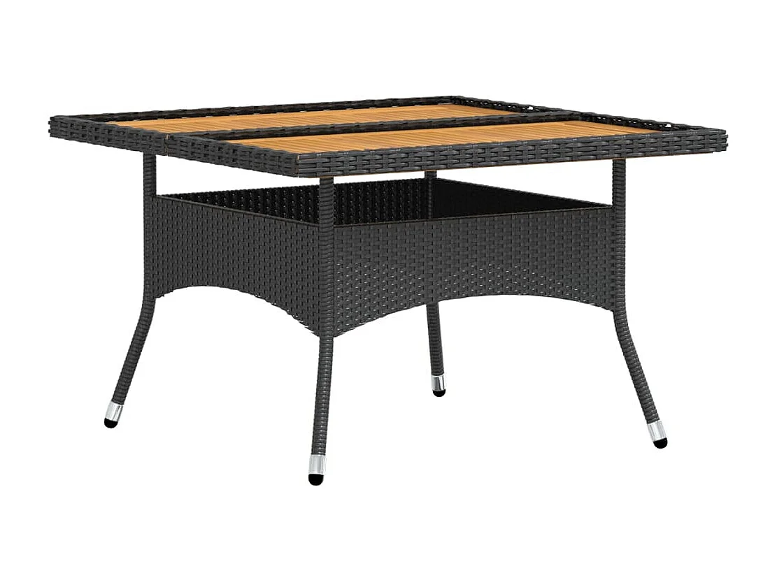 Mila  Ensemble à manger de jardin 5 pcs Résine tressée et acacia Noir