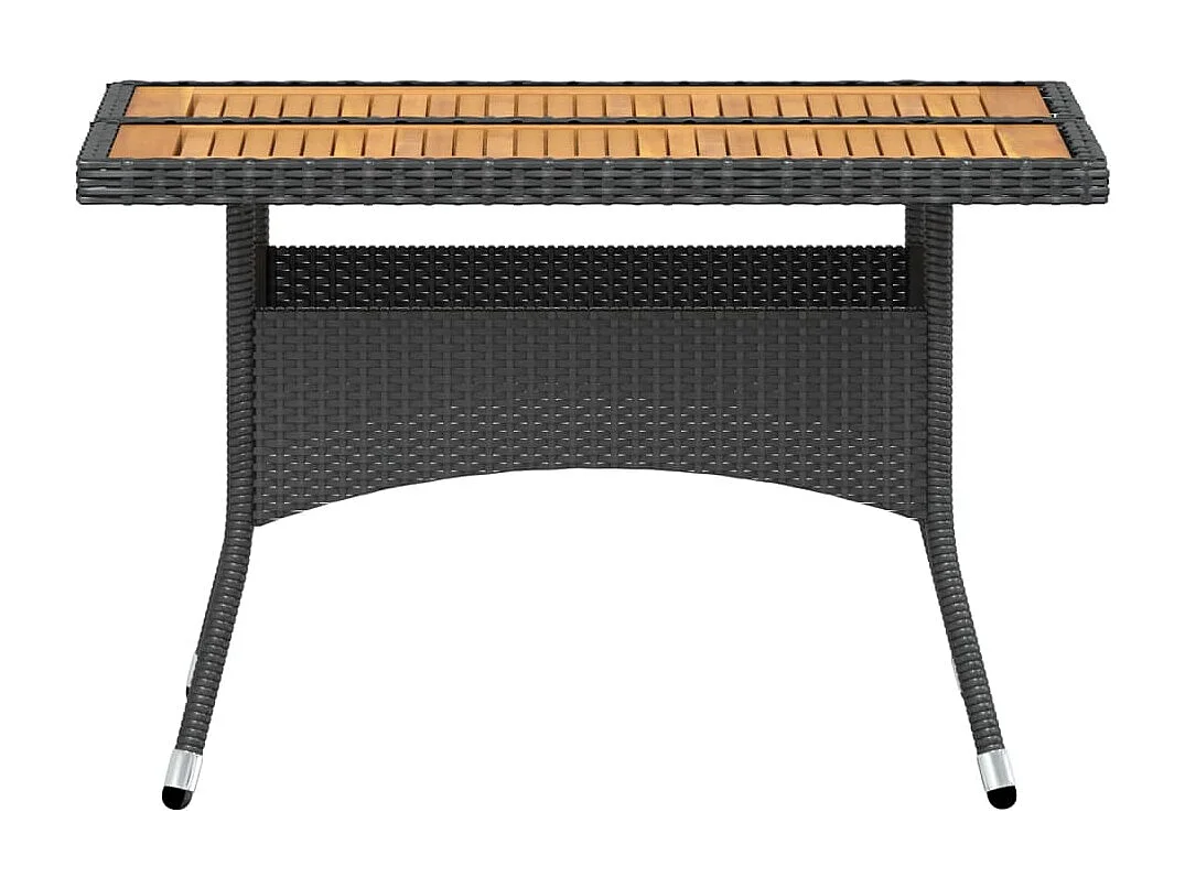 Mila  Ensemble à manger de jardin 5 pcs Résine tressée et acacia Noir