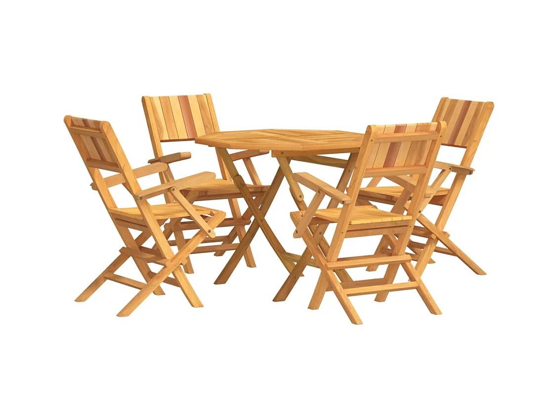 Atherton  Juego de comedor para jardín 5 piezas madera maciza de teca