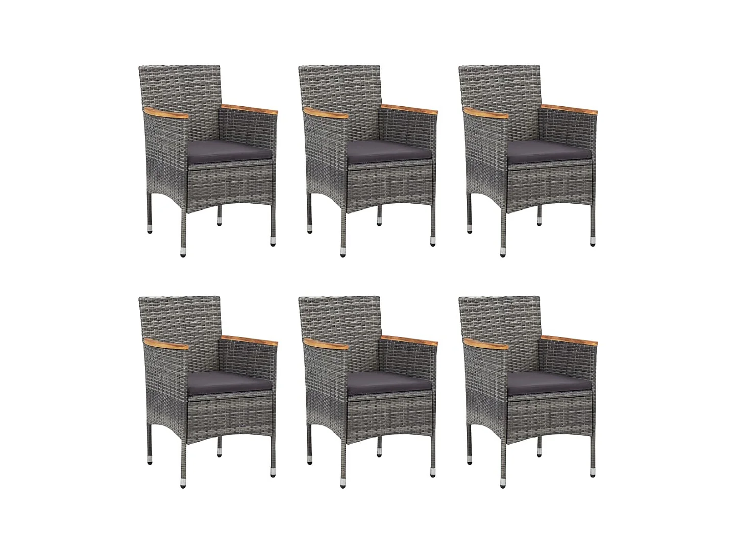 Solgunn  Ensemble à manger de jardin 7 pcs Résine tressée Gris