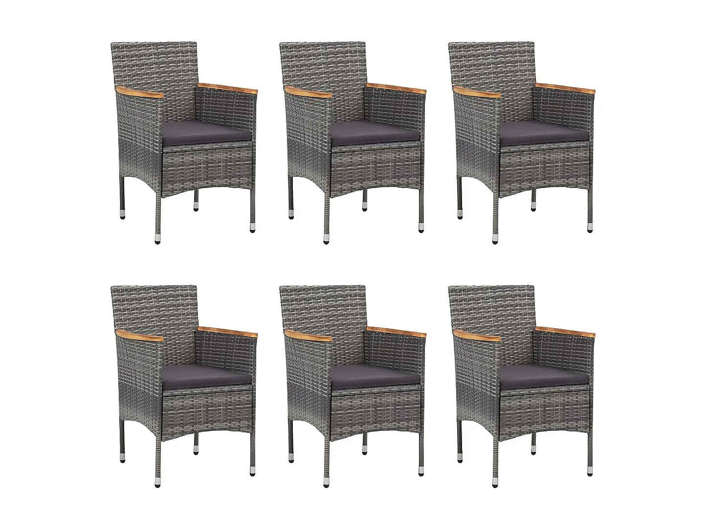 Solgunn  Ensemble à manger de jardin 7 pcs Résine tressée Gris