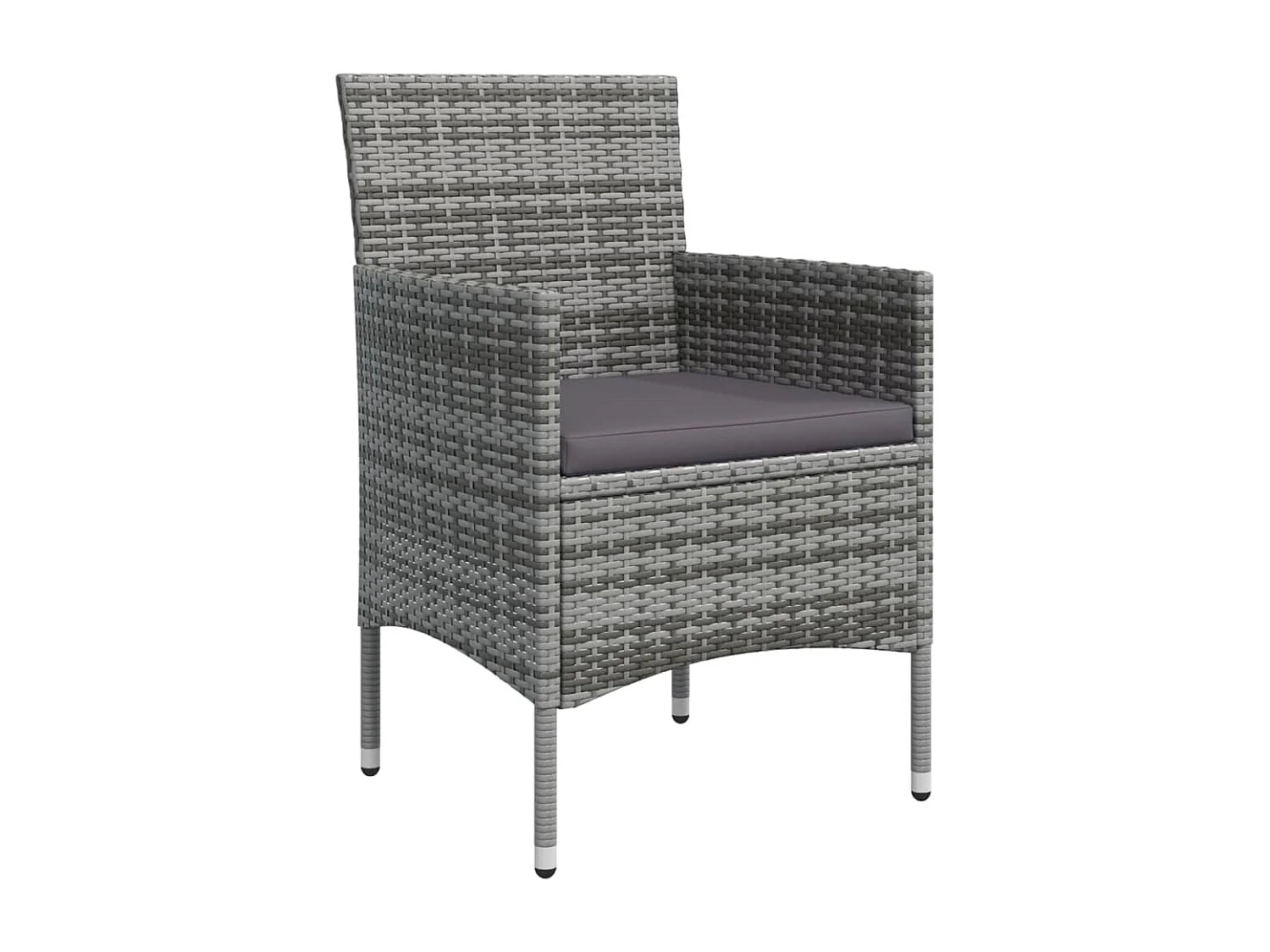 Hillsboro  Ensemble à manger de jardin et coussins 5pcs Gris/noir