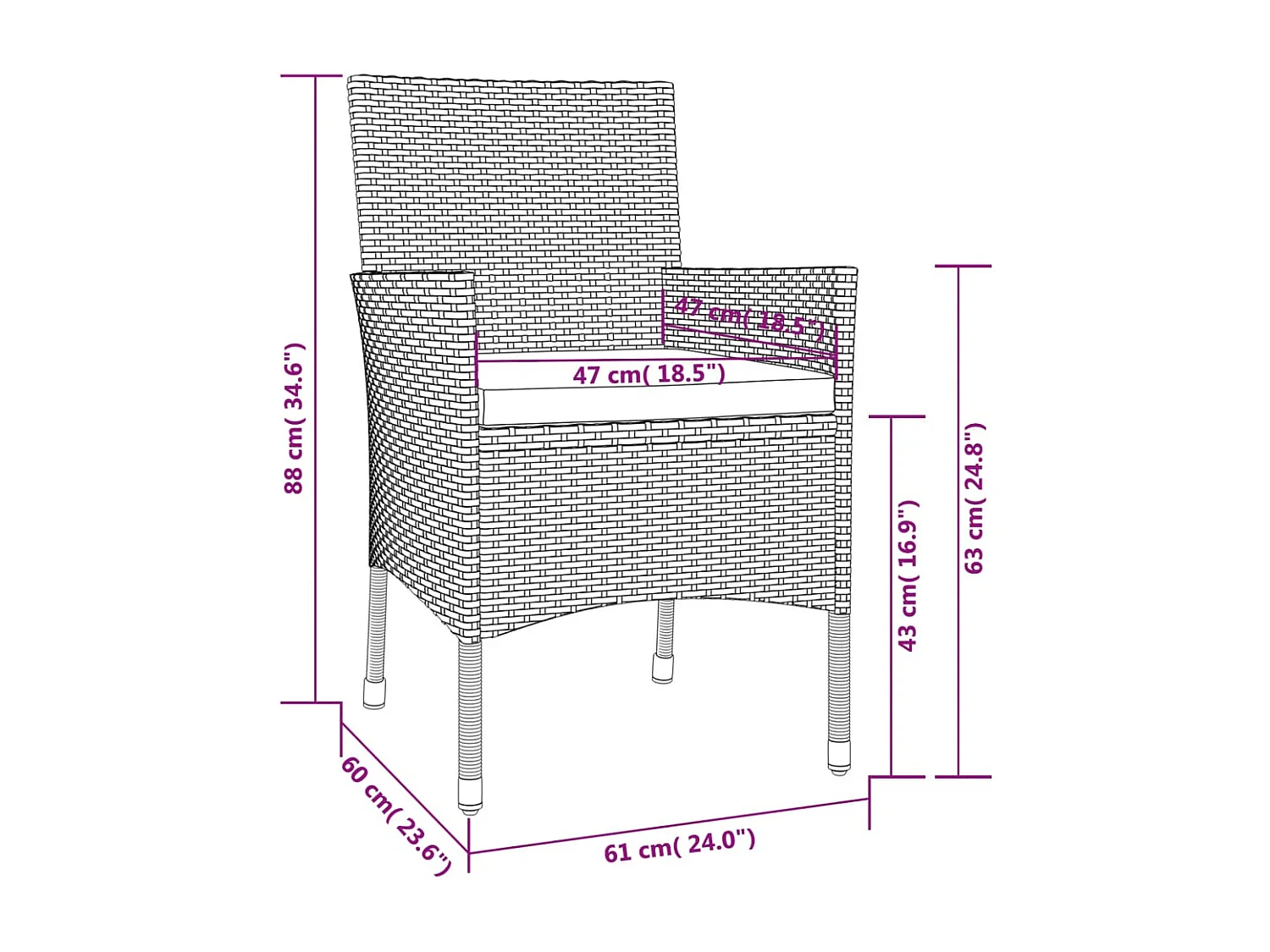 Vagnar  Set de comedor de jardín 9 pzas y cojines ratán sintético negro