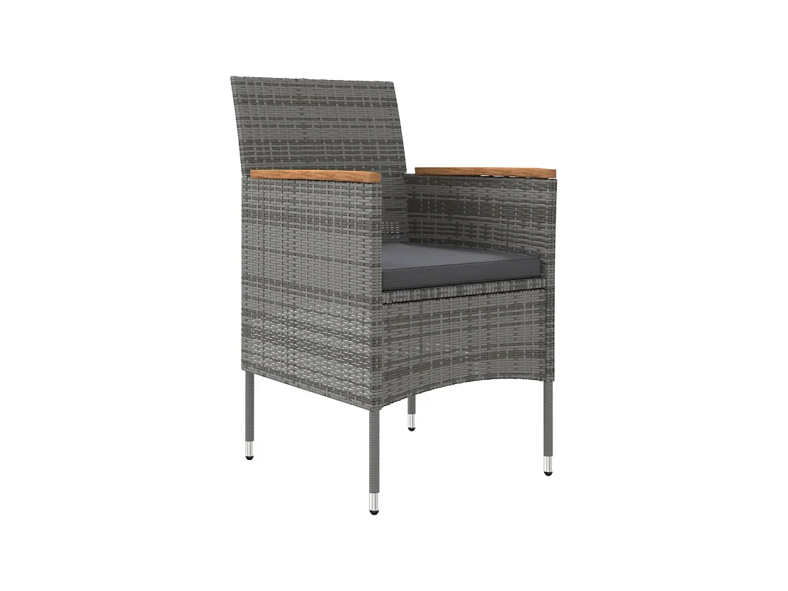 Union  Ensemble à manger de jardin et coussins 9 pcs Gris et noir