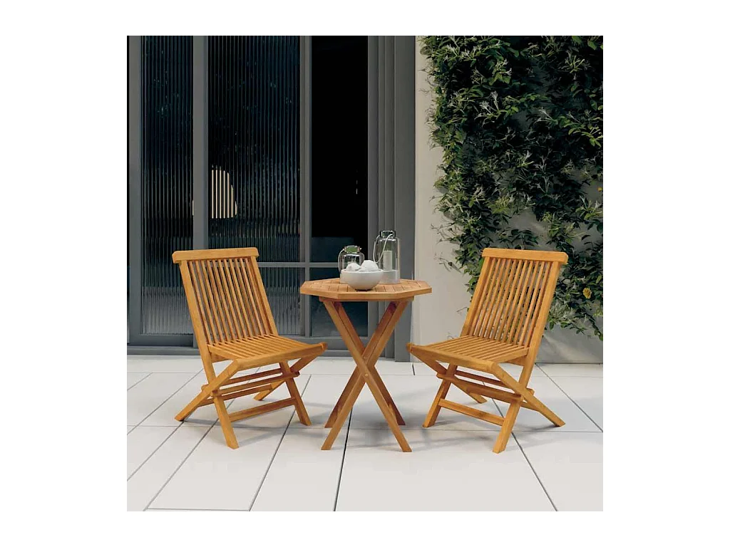 Prolenta Premium -  Ensemble à manger de jardin 3 pcs Bois de teck massif