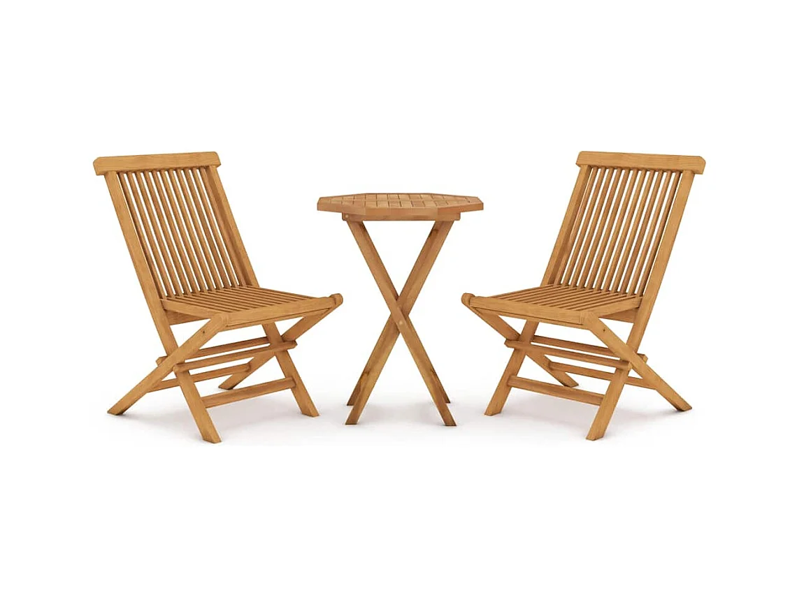 Prolenta Premium -  Ensemble à manger de jardin 3 pcs Bois de teck massif