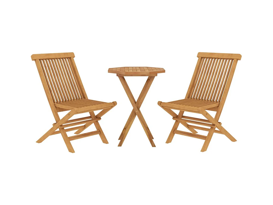 Prolenta Premium -  Ensemble à manger de jardin 3 pcs Bois de teck massif