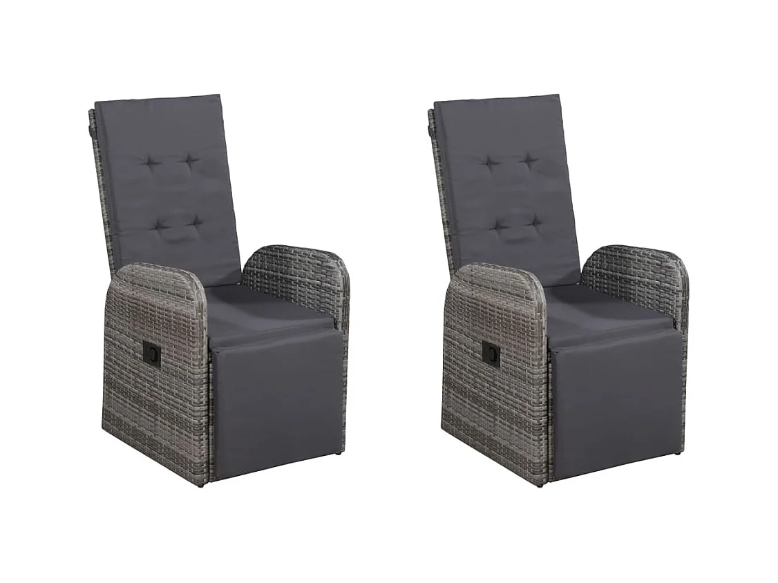 Claire-Giselle-Marie  Ensemble à manger de jardin 7 pcs Gris