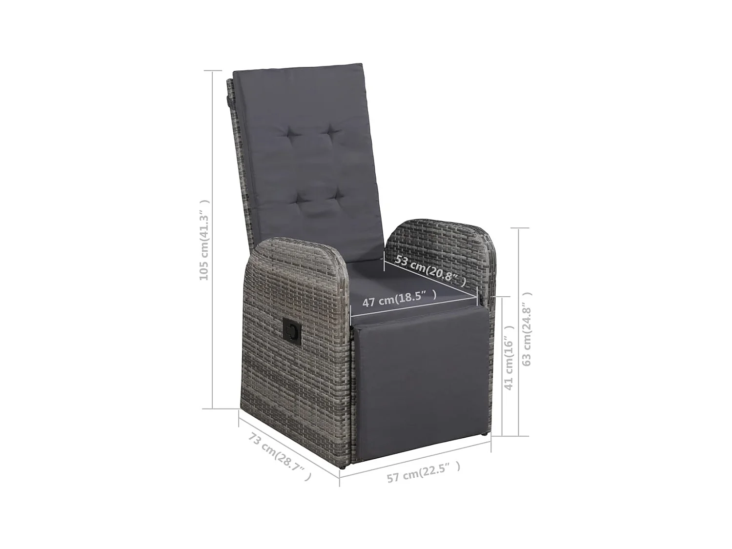 Claire-Giselle-Marie  Ensemble à manger de jardin 7 pcs Gris