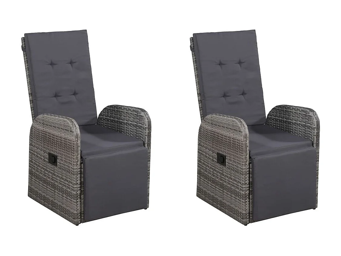 Claire-Giselle-Marie  Ensemble à manger de jardin 7 pcs Gris