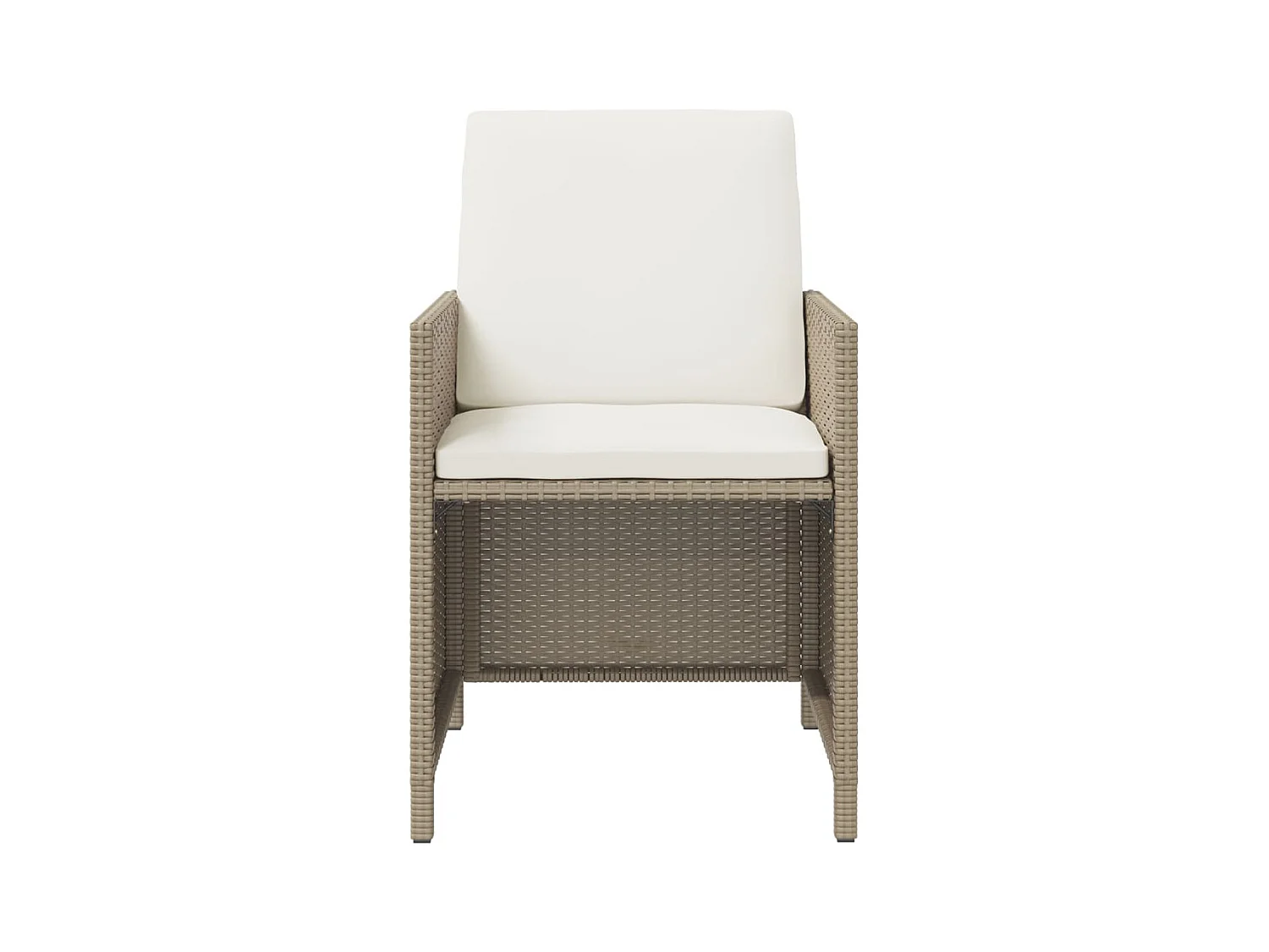 Hugo  Ensemble à manger de jardin et coussins 9 pcs Poly rotin Beige