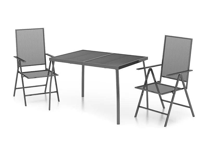 Terina  3-delige Tuinset staal antracietkleurig