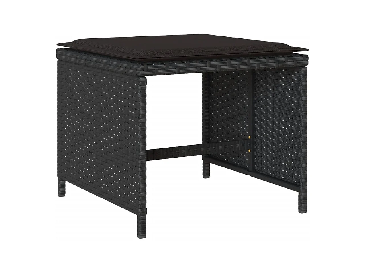 Kirkland  Set comedor de jardín con cojines 15 pzas ratán sintético negro