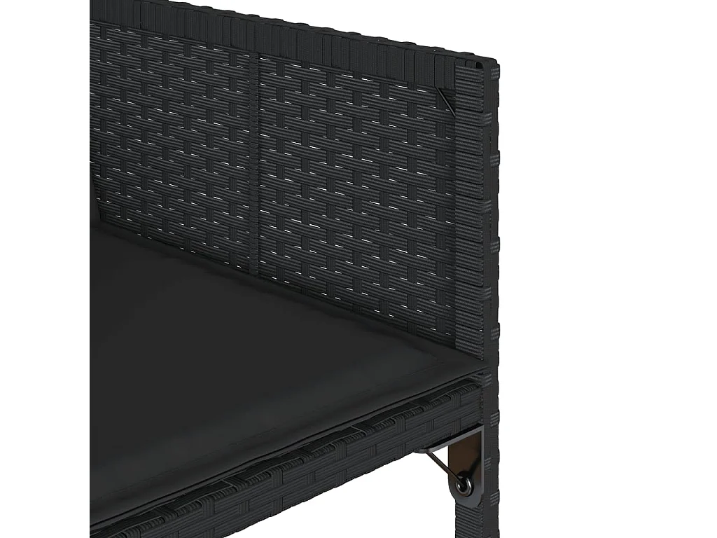 Kirkland  Set comedor de jardín con cojines 15 pzas ratán sintético negro