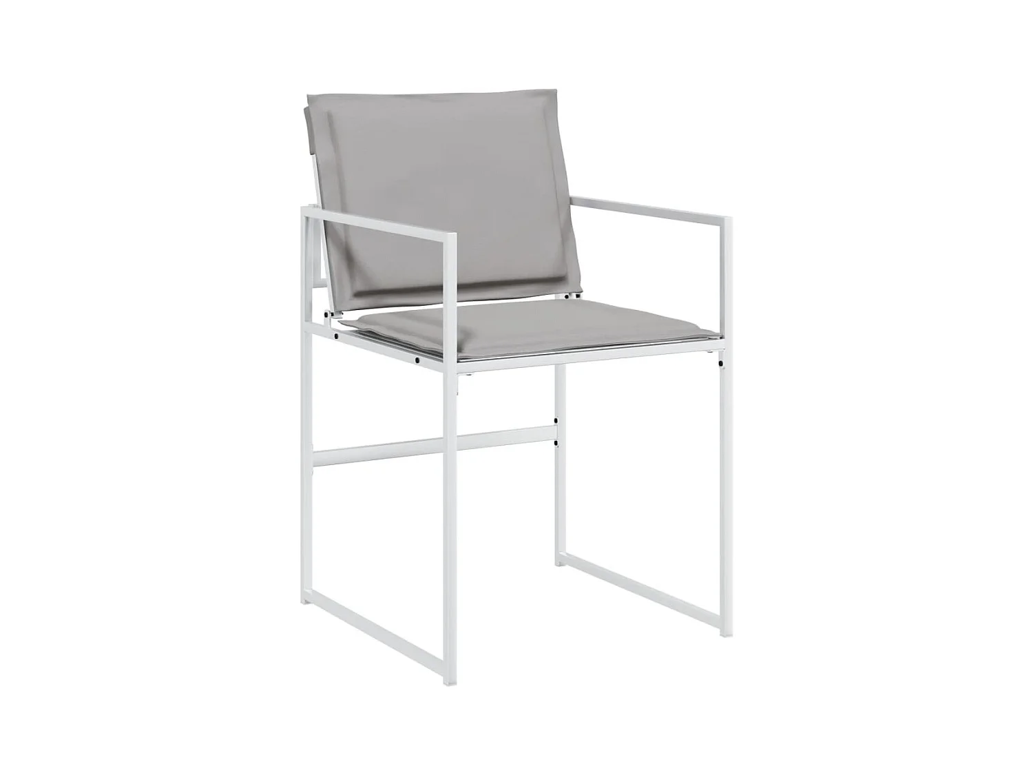 Bardstown  Ensemble à manger de jardin avec coussins 5 pcs blanc textilène