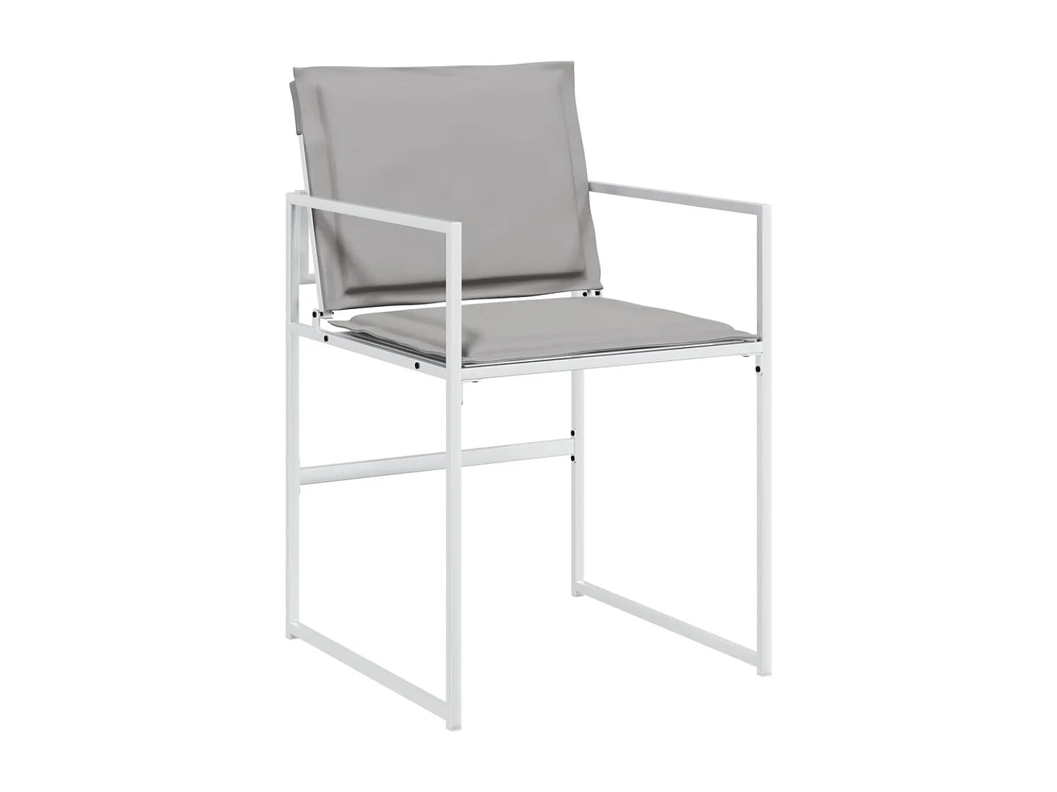 Bardstown  Ensemble à manger de jardin avec coussins 5 pcs blanc textilène