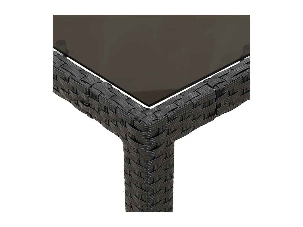 Harmelen  Ensemble à manger de jardin coussins 7pcs Noir Résine tressée