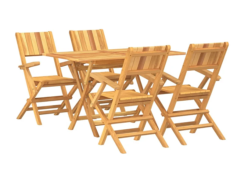 Zeki  Ensemble à manger de jardin 5 pcs Bois de teck massif