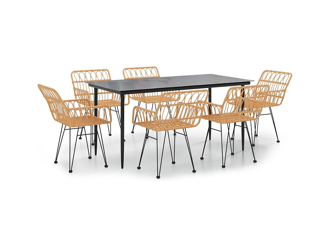 Arkadelphia  7-delige Tuinset poly rattan