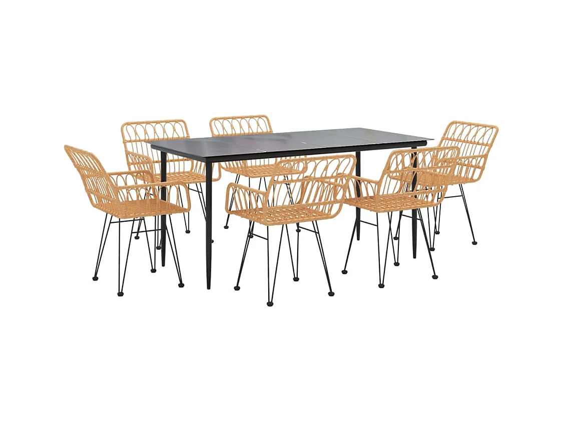 Arkadelphia  7-delige Tuinset poly rattan