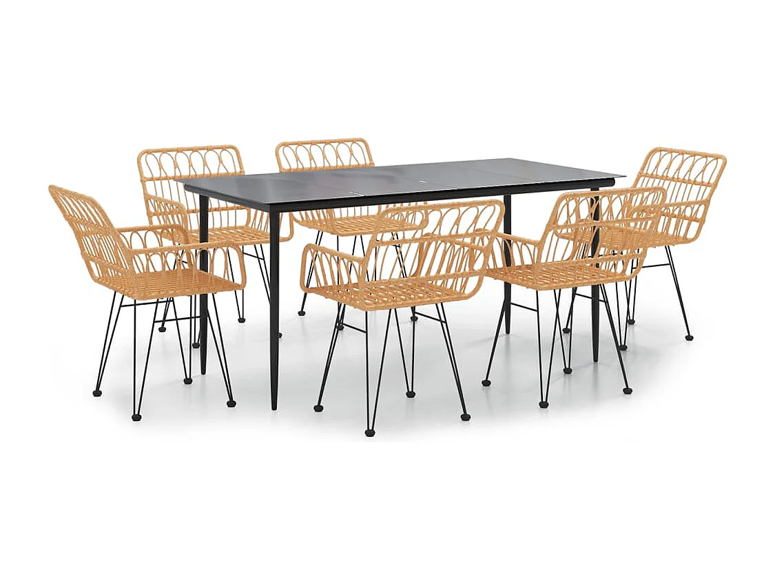 Arkadelphia  7-delige Tuinset poly rattan