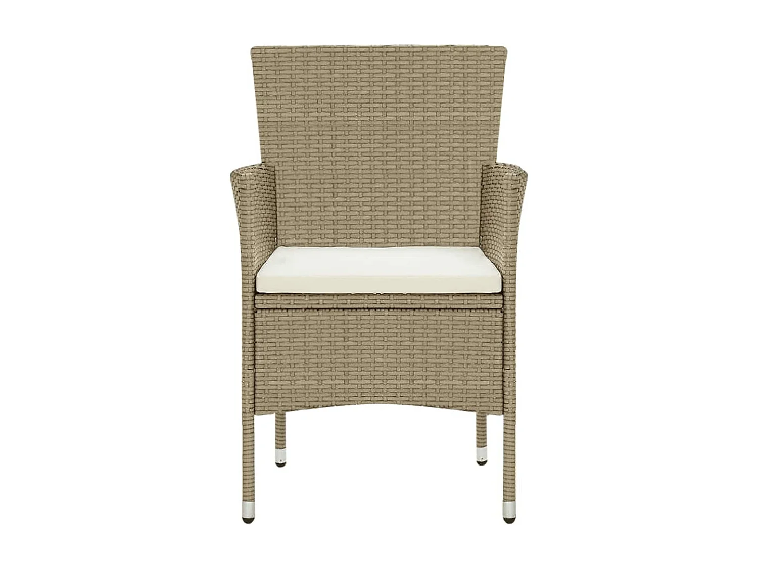 Wausau  Ensemble à manger de jardin et coussins 9 pcs Poly rotin Beige