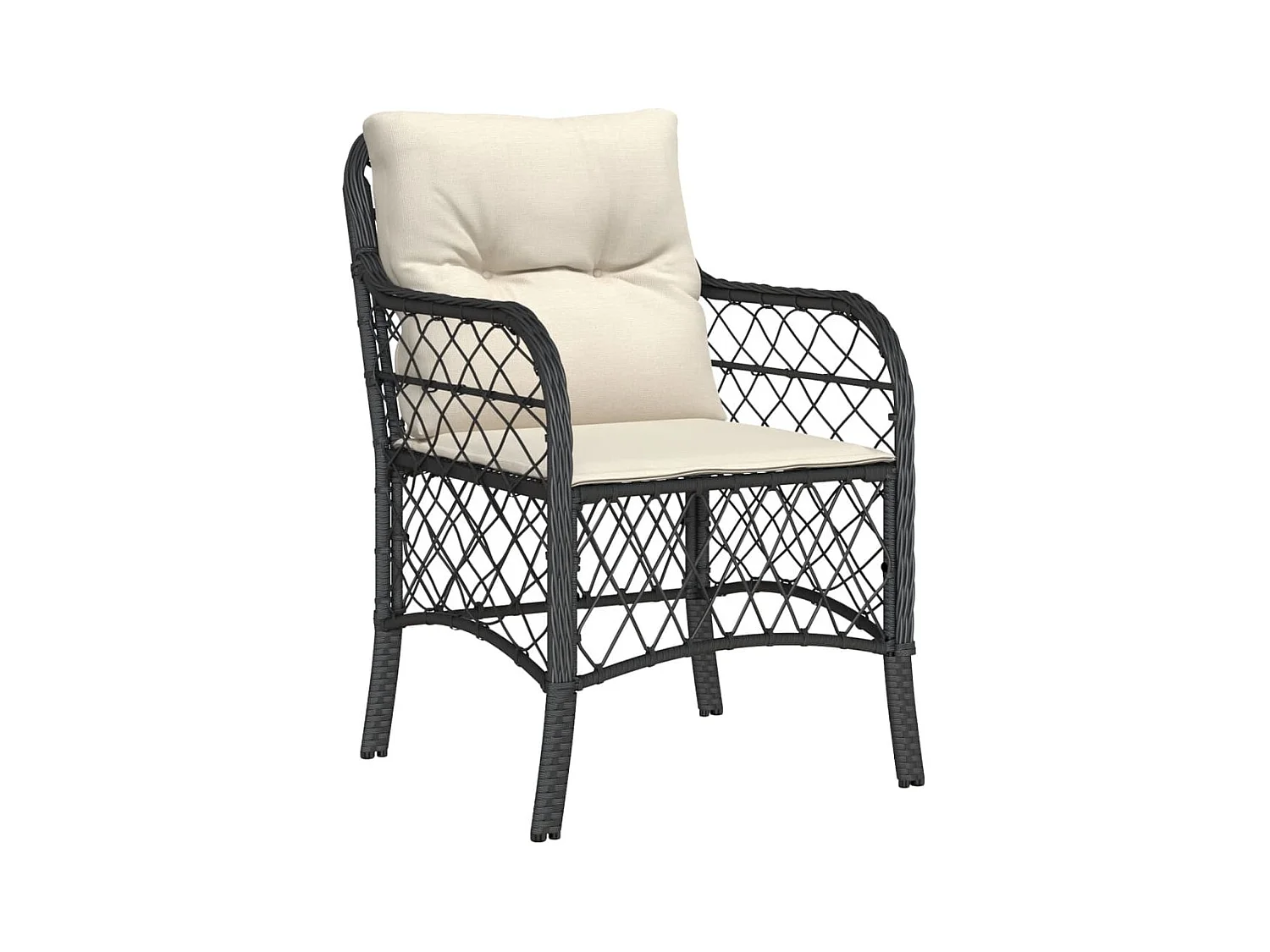 Fort Bragg  Ensemble à manger de jardin 9pcs coussins noir résine tressée