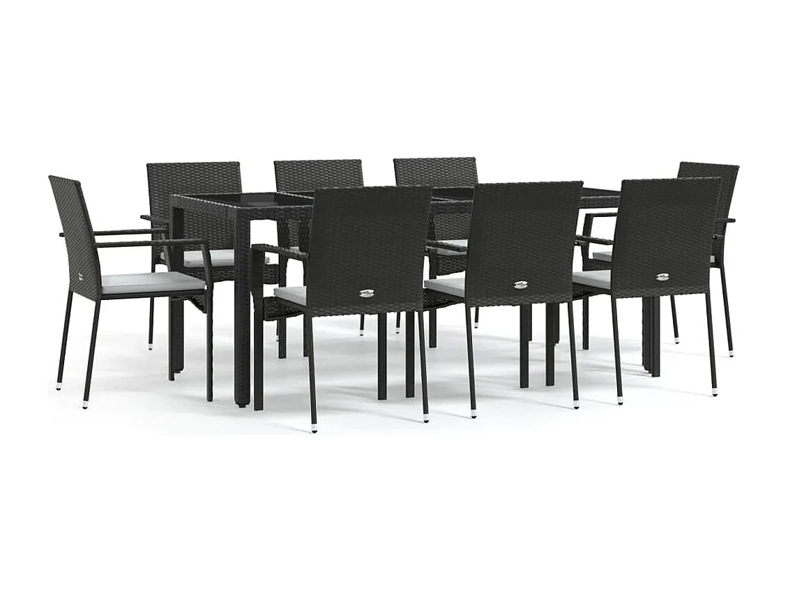 Daniela Patricia  9-delige Tuinset poly rattan zwart