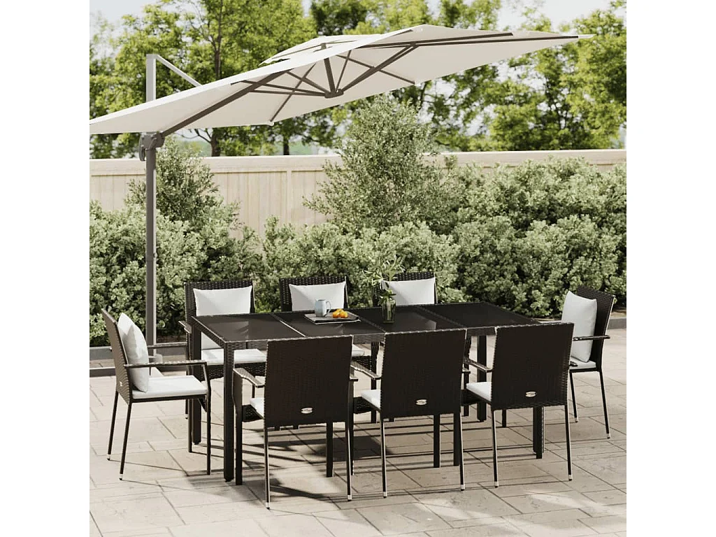 Daniela Patricia  9-delige Tuinset poly rattan zwart