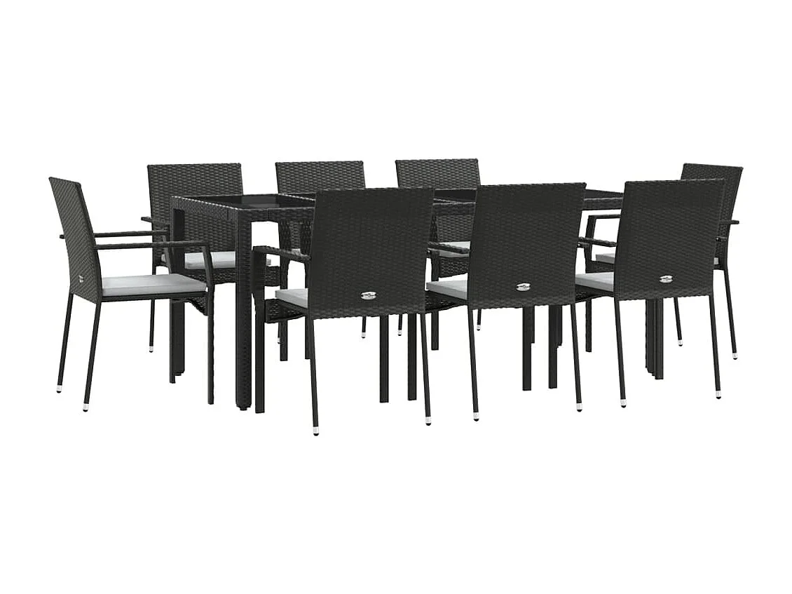 Daniela Patricia  9-delige Tuinset poly rattan zwart