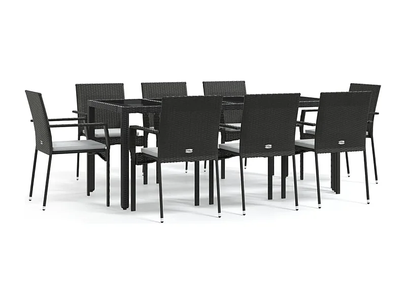 Daniela Patricia  9-delige Tuinset poly rattan zwart