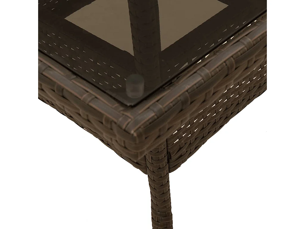 Yorba Linda  Ensemble à manger de jardin et coussins 5pcs marron rotin verre