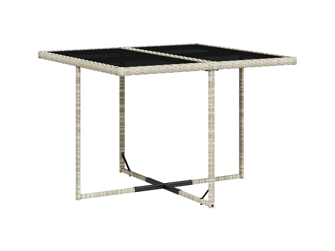 An Daingean  Ensemble à manger de jardin et coussins 9 pcs gris clair rotin