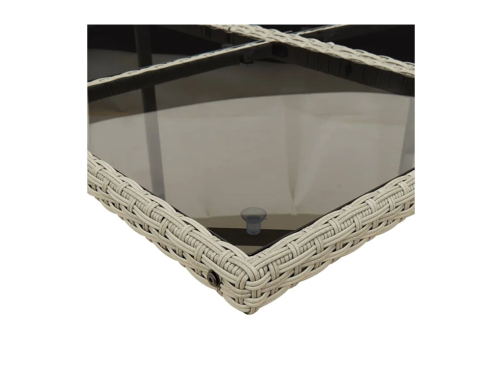 An Daingean  Ensemble à manger de jardin et coussins 9 pcs gris clair rotin