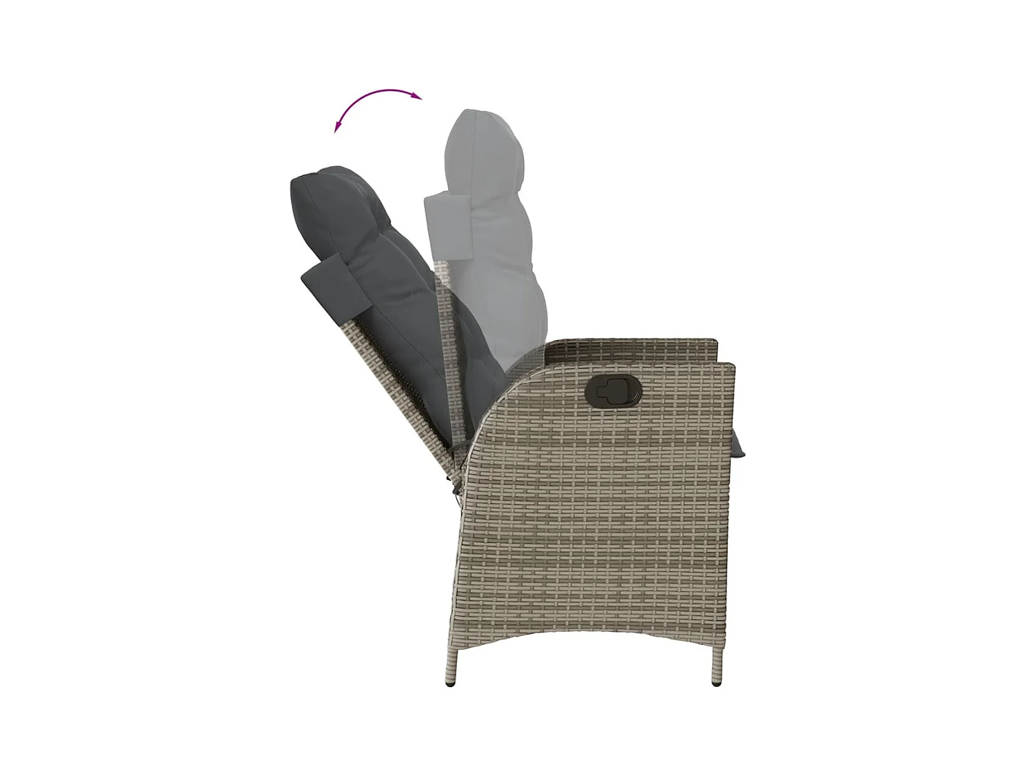 Emory  Ensemble à manger de jardin et coussins 7 pcs gris rotin