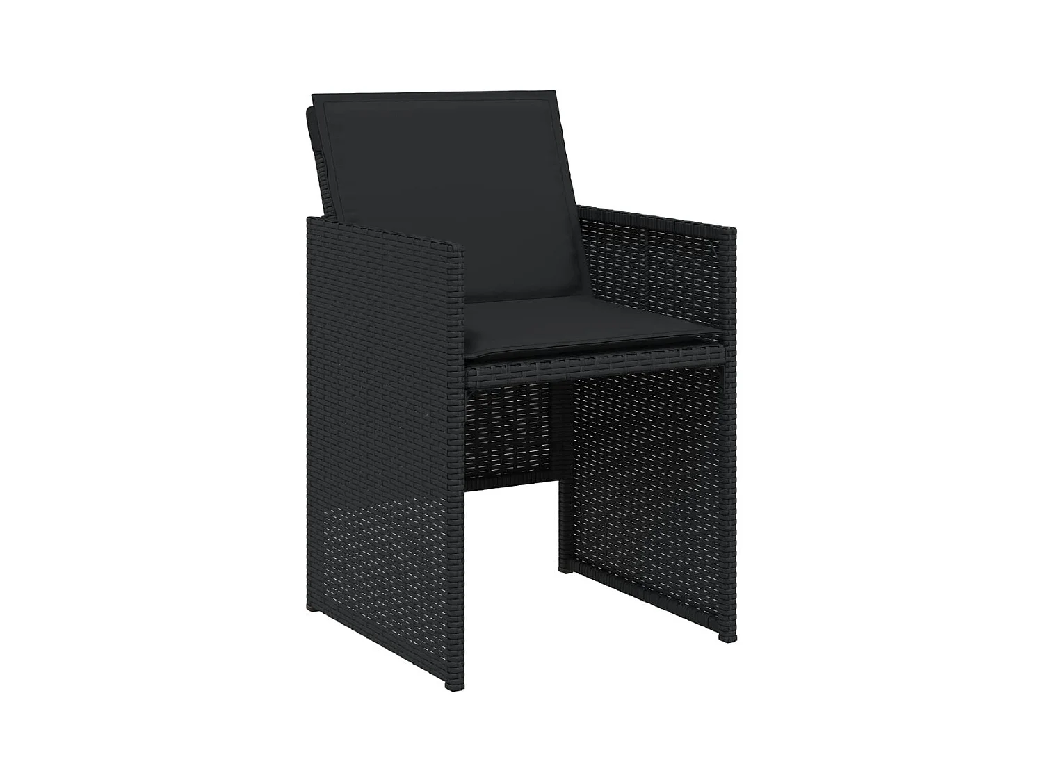 Jeroen  Ensemble à manger de jardin 13 pcs coussins noir résine tressée