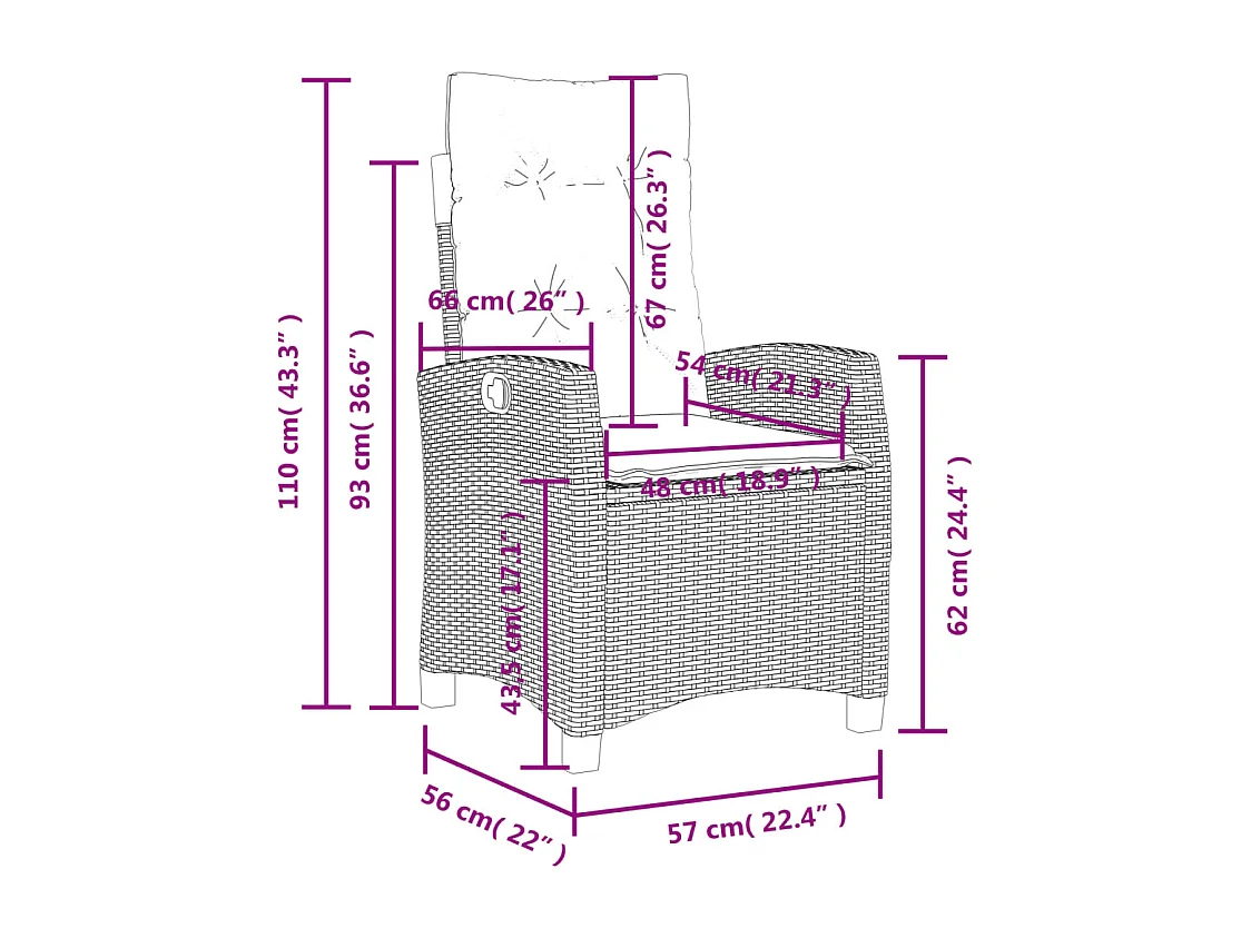 Necati  Set comedor de jardín 5 pzas con cojines ratán sintético beige