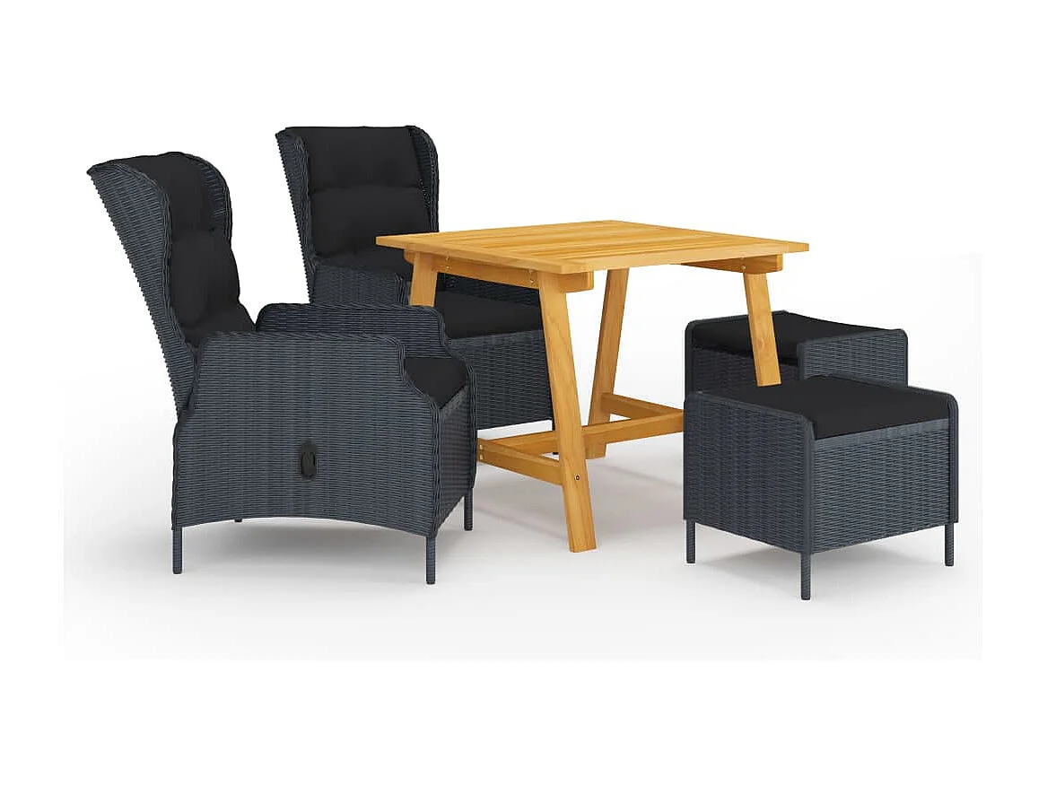 College Park  Ensemble à manger de jardin 5 pcs Gris foncé