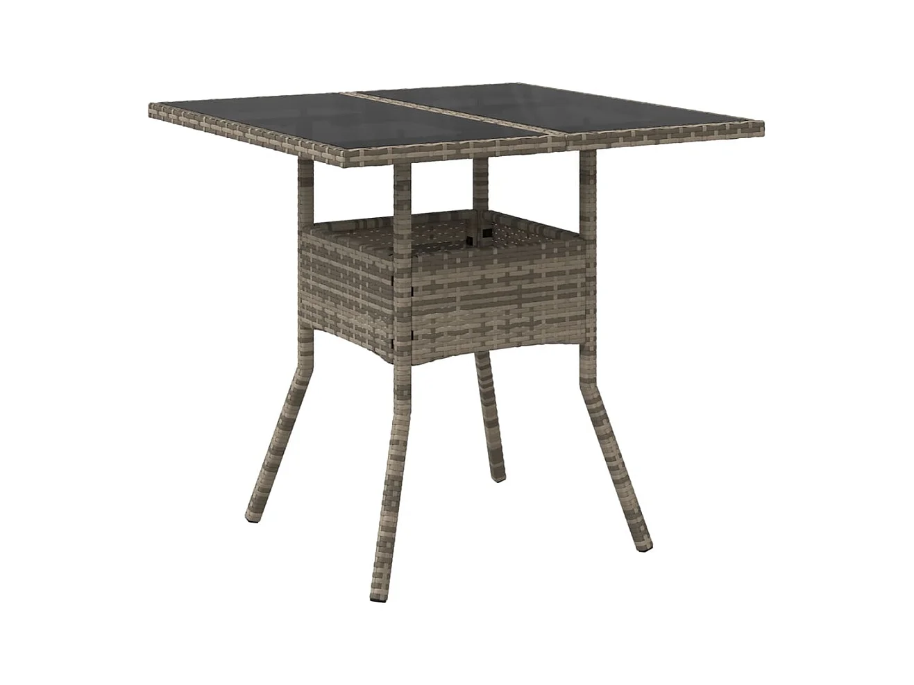 Yorba Linda  Ensemble à manger de jardin et coussins 5 pcs gris rotin verre