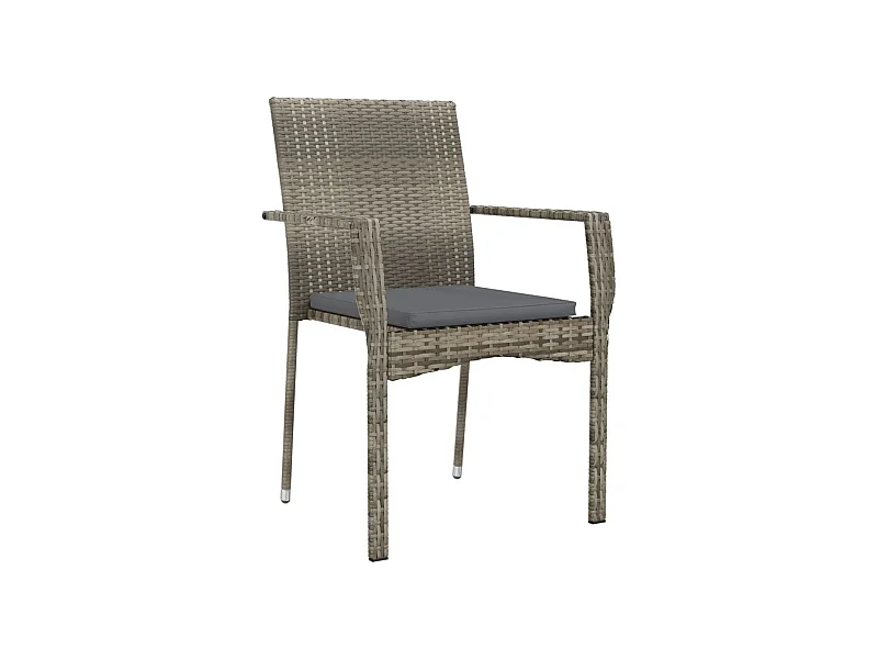 Karl Mason  Ensemble à manger de jardin coussins 5 pcs noir et gris