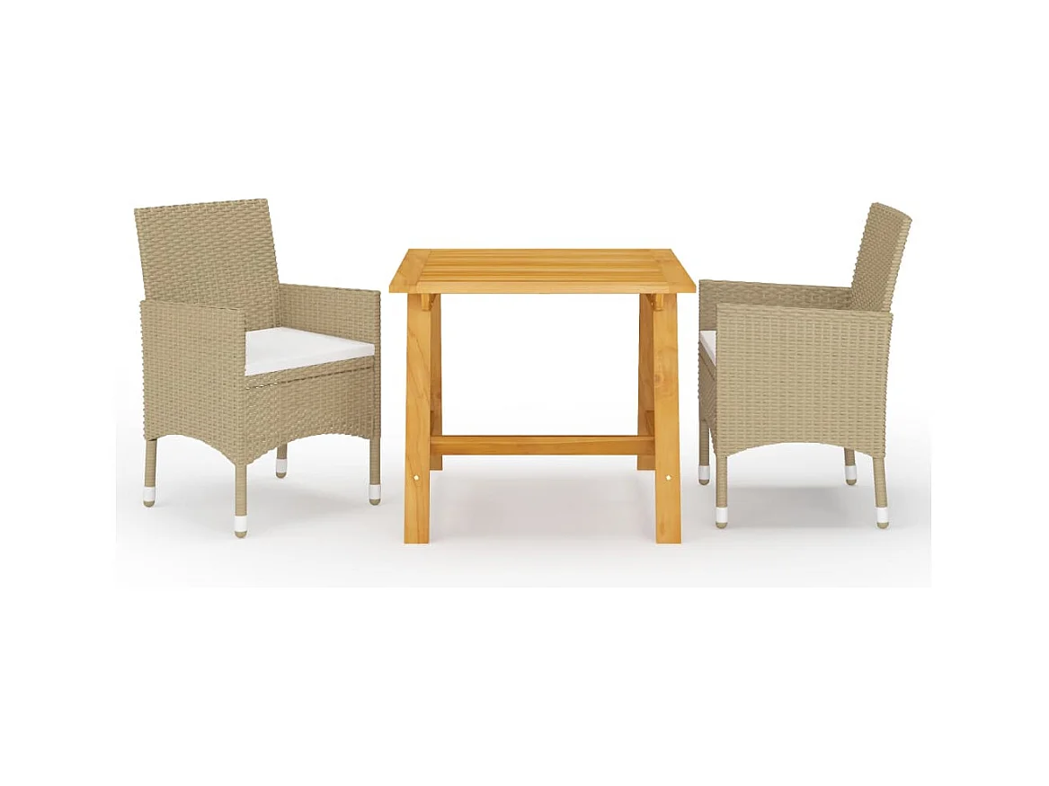 Claire-Célina  Ensemble à manger de jardin 3 pcs Beige