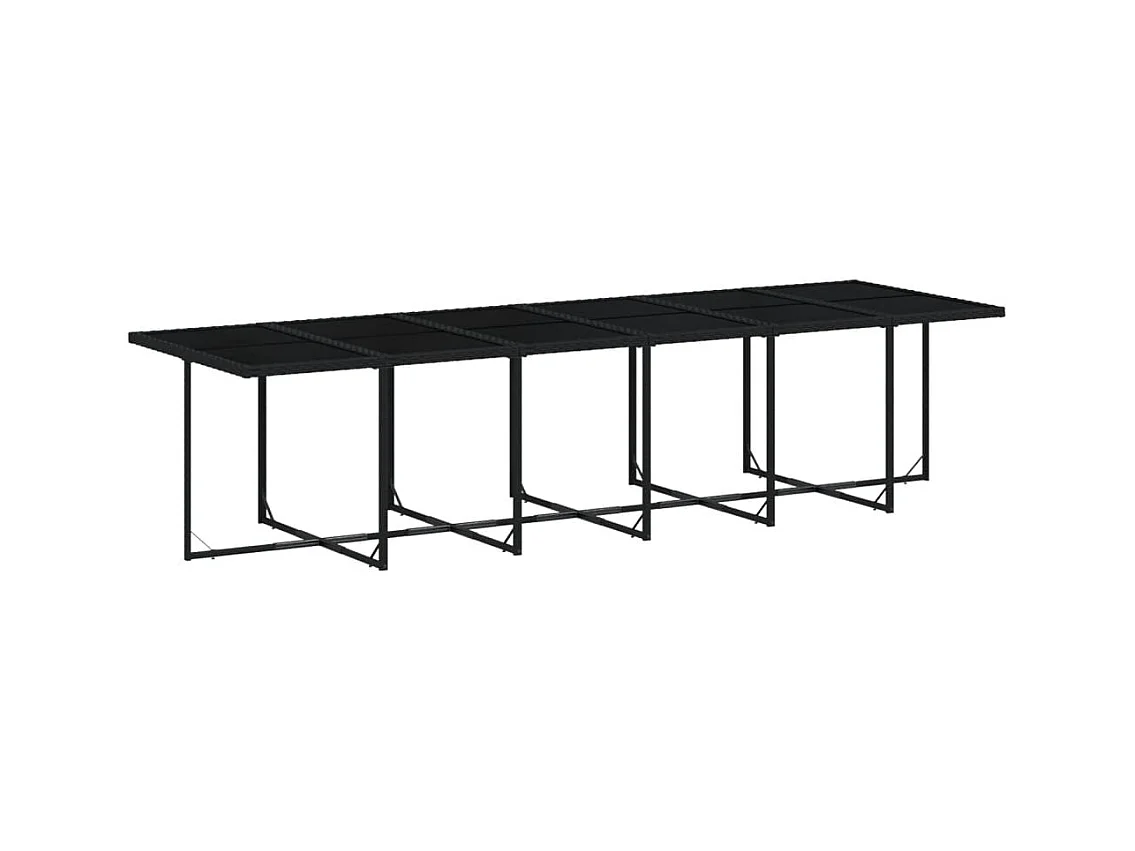 Xeli  Ensemble à manger de jardin 17 pcs coussins noir résine tressée